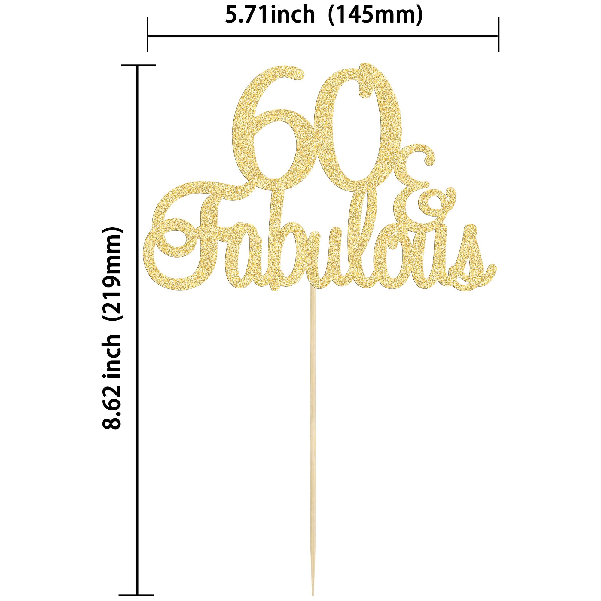Gyufise glittery topper adds elegant sparkle to 60th anniversary decor.