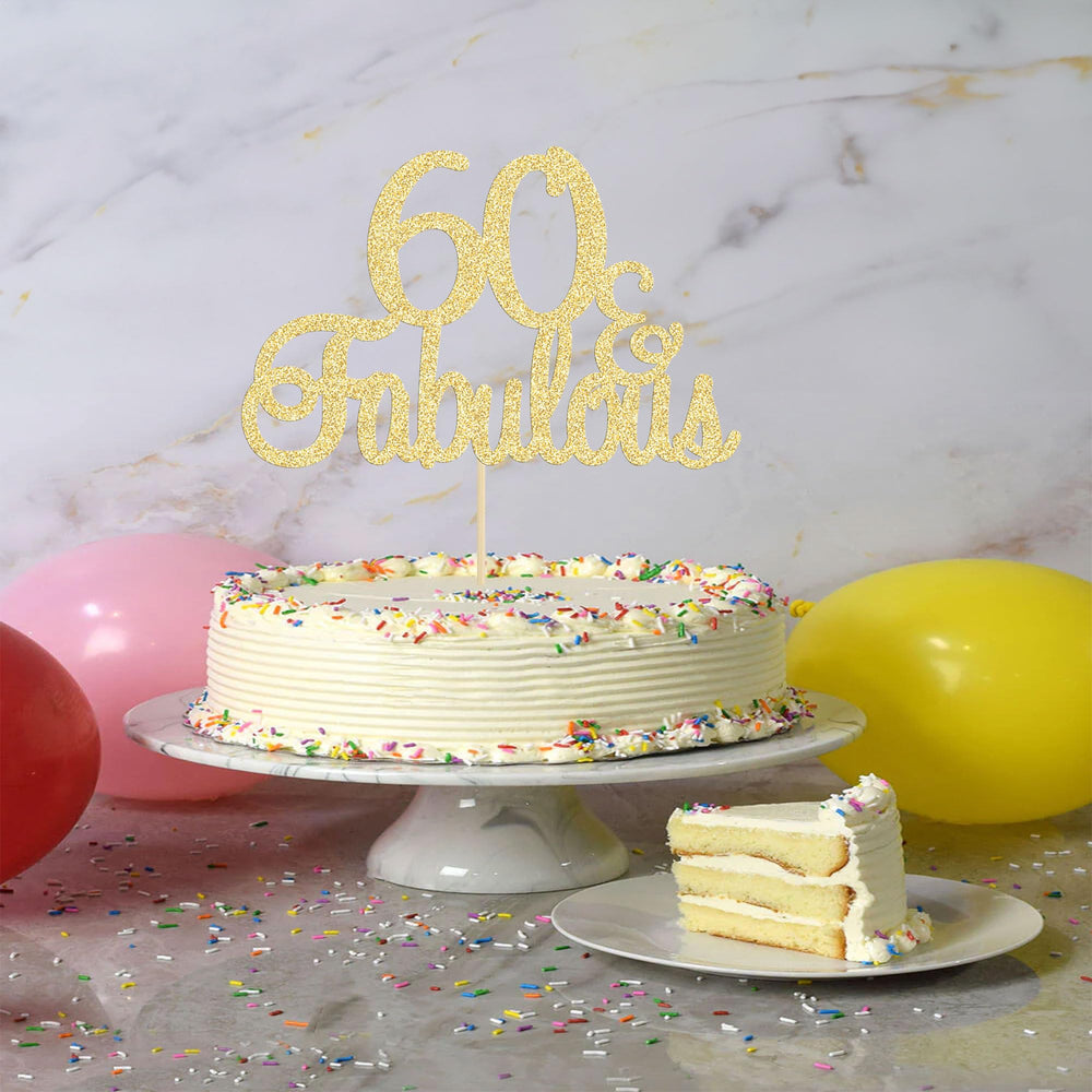Gyufise topper inserted into cake for instant party flair.