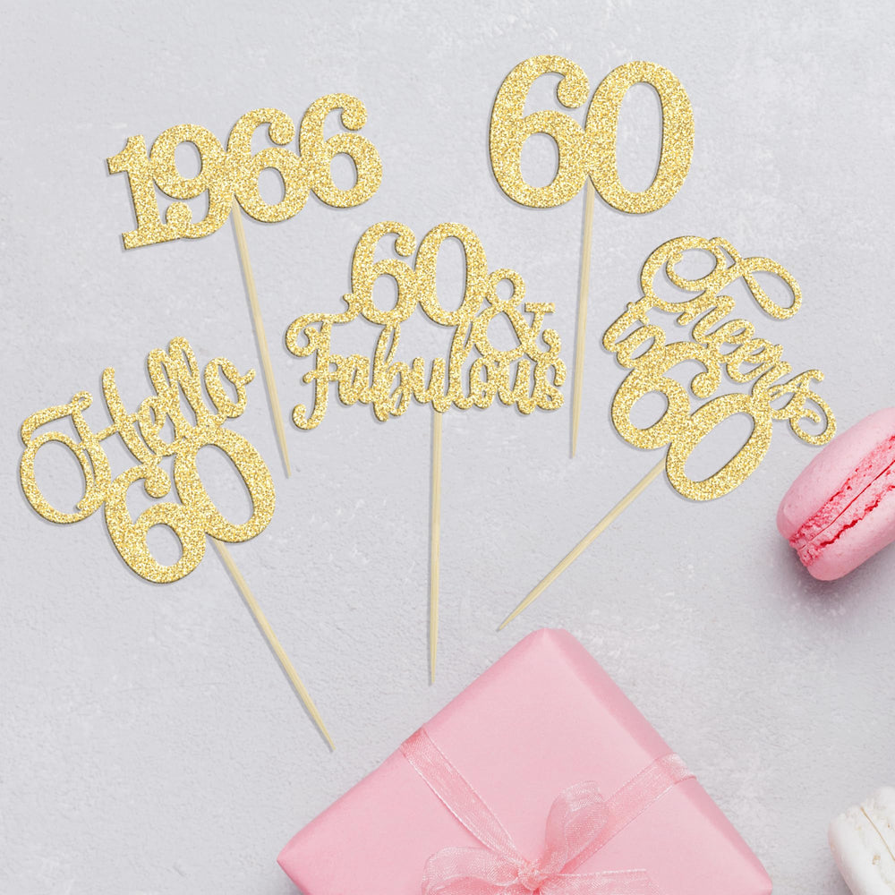 Gyufise gold-tone cupcake toppers highlight safe dessert accents