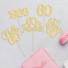 Gyufise gold-tone cupcake toppers highlight safe dessert accents