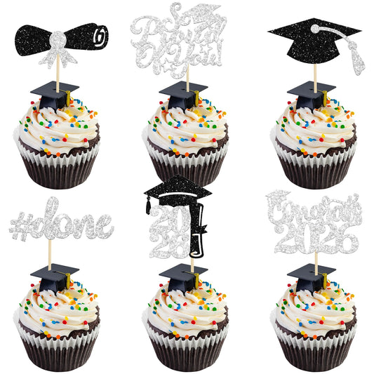 Gyufise graduation cupcake toppers 2026 add festive color to cakes and desserts.