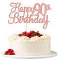 Gyufise 90th birthday cake topper in rose gold adds festive sparkle.
