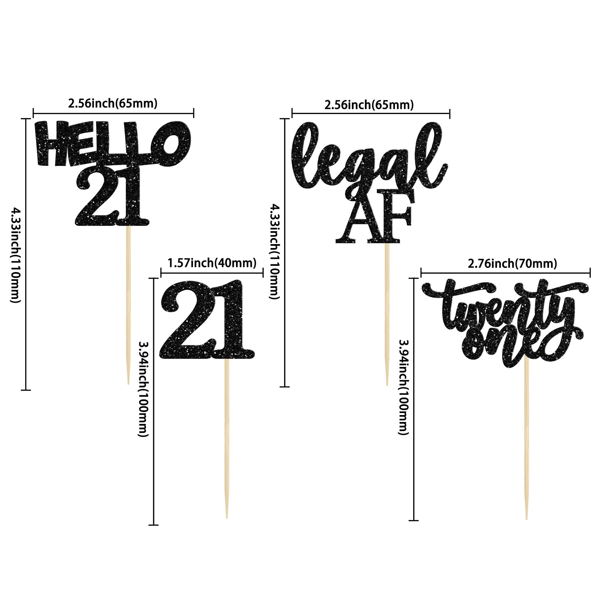 Gyufise legal-af 21st birthday cake decoration with easy-to-insert toppers