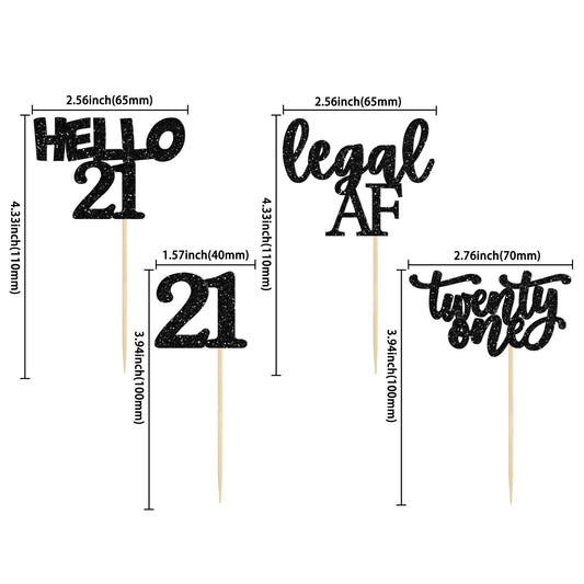Gyufise legal-af 21st birthday cake decoration with easy-to-insert toppers