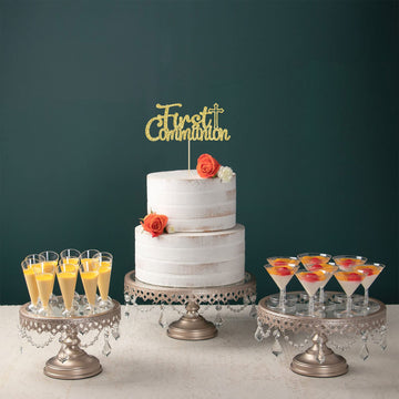 Gyufise movie-theme cake topper with gold glitter for themed parties.