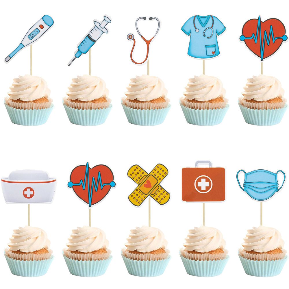 Gyufise nurse cupcake toppers add charming clinical flair to cakes and cupcakes