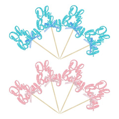 Oh Baby glitter card stock toppers with toothpicks for desserts