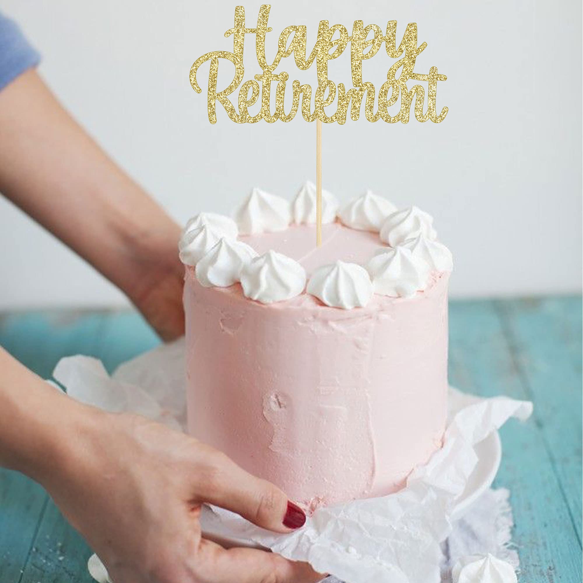 Gyufise paper retirement cake decor ready to embellish desserts