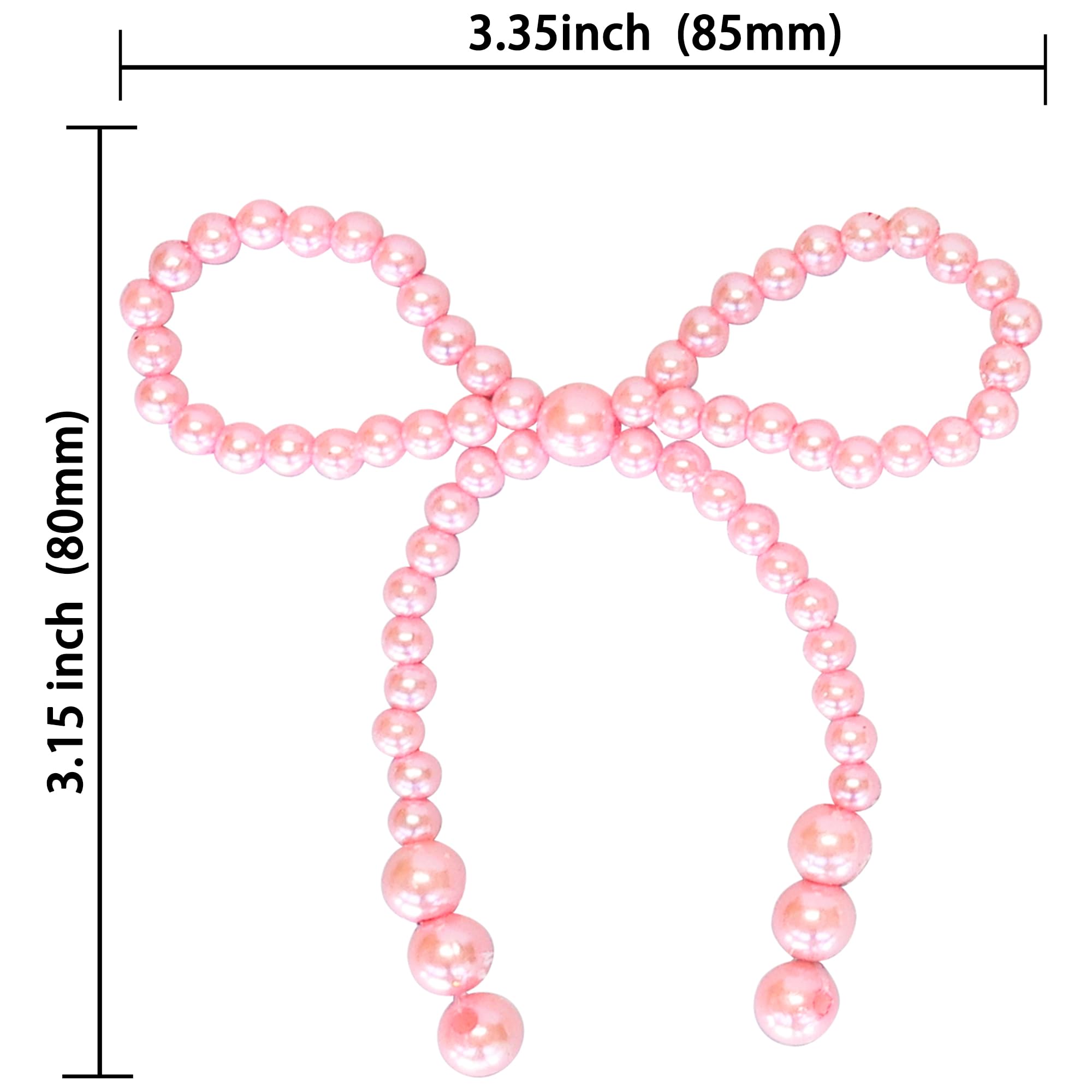 Close-up of Gyufise Pearl Bow Cake Toppers showing glossy pearl detail