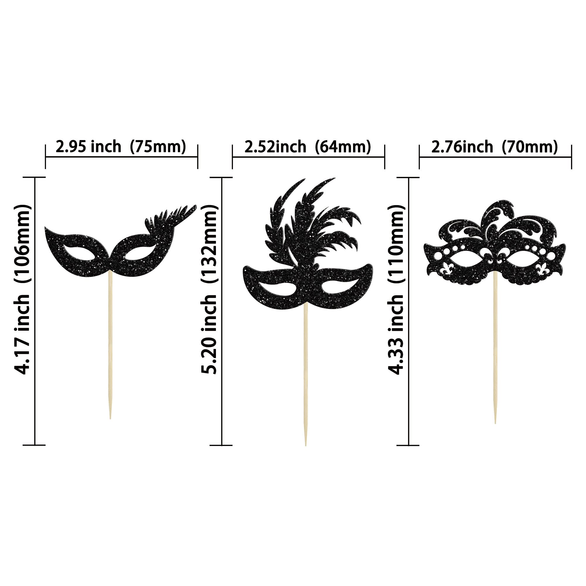 Gyufise premium card stock cupcake toppers add glittery charm to desserts.