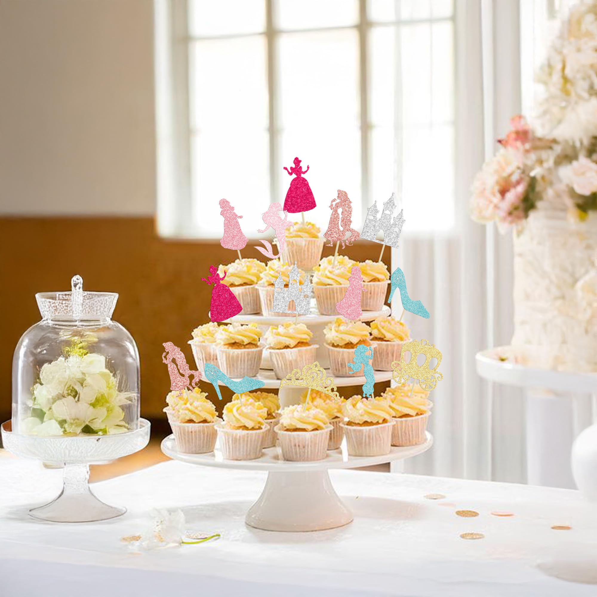 Gyufise Princess Cupcake Toppers backside plain white for decorative-only use.