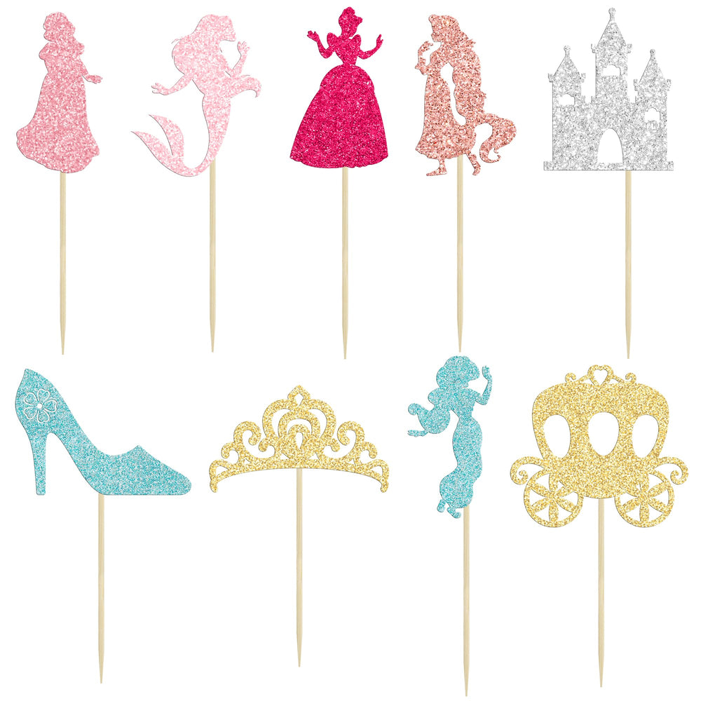 Gyufise Mermaid-Castle-Crown design toppers brighten cupcakes and treats.
