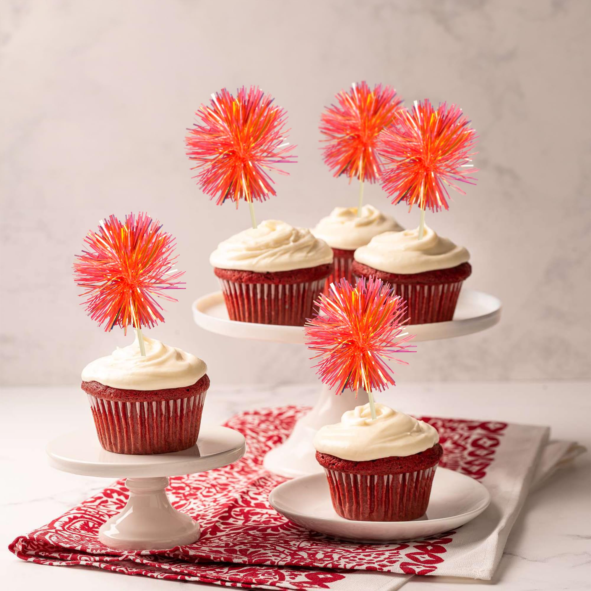 Gyufise reusable foil toppers safe decorative picks for desserts