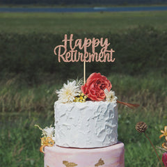 Gyufise rose gold glitter topper with toothpick for cake insertion.
