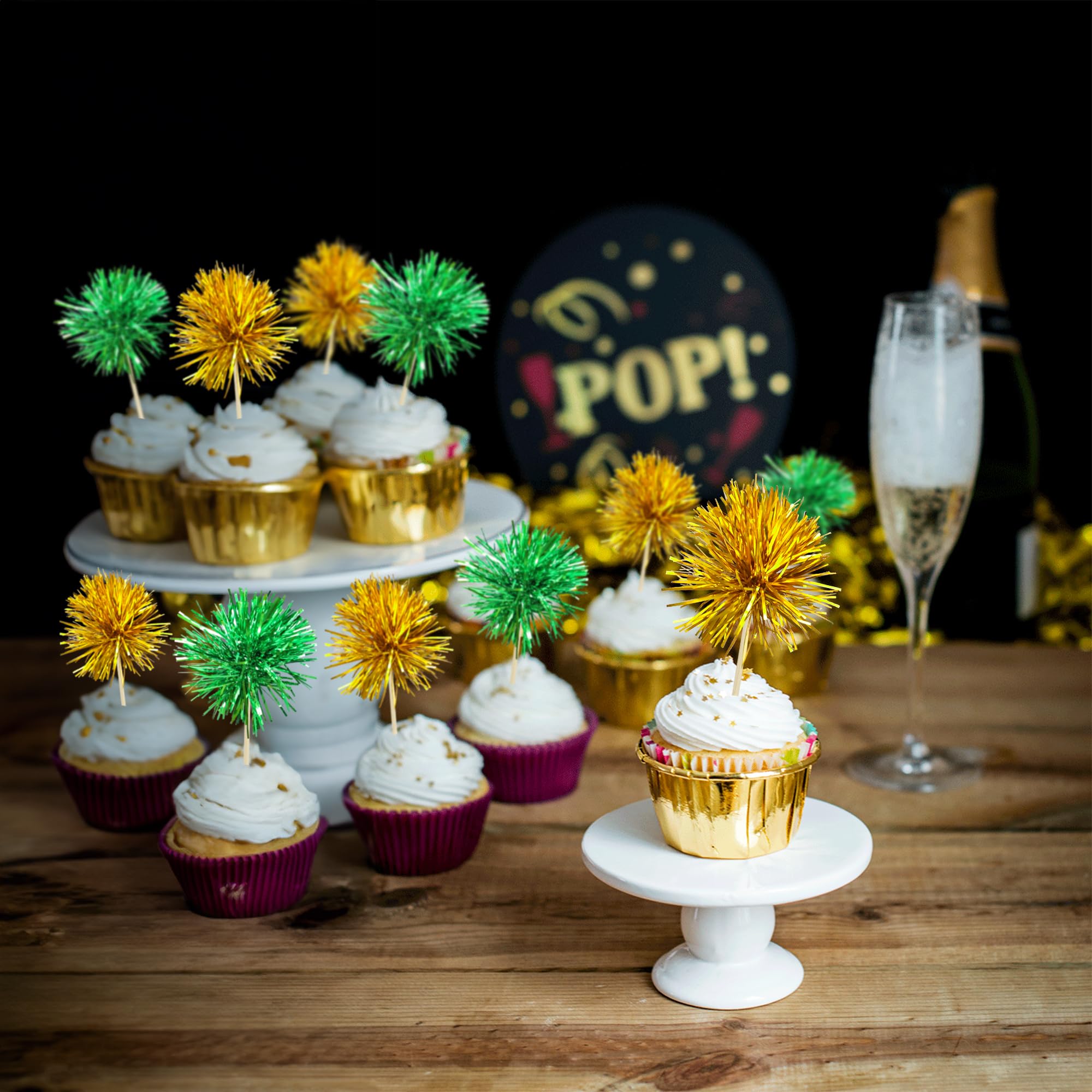 Gyufise sparkly tinsel cake decorations, elevate cupcakes and desserts.