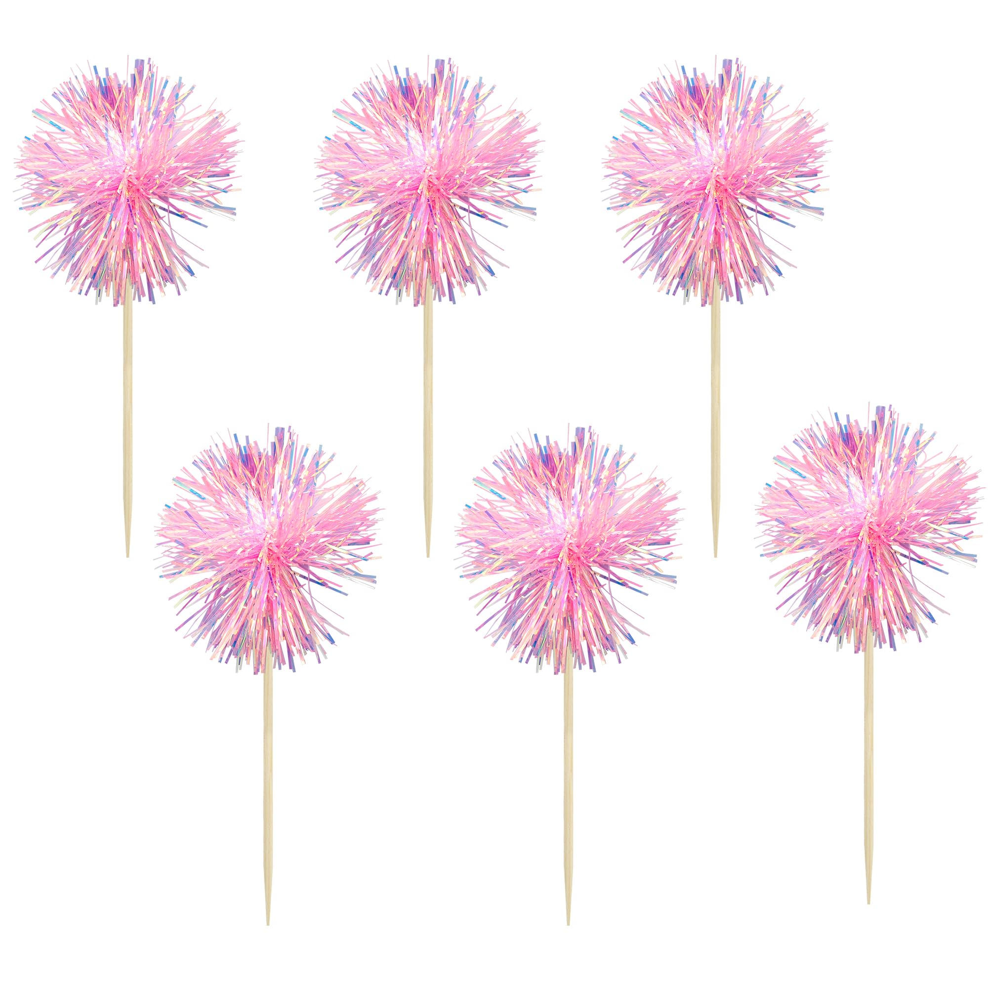 Gyufise sparkle tinsel cake decorations brighten birthdays with festive flair.