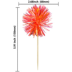 Gyufise sparkle tinsel cake toppers side view adds festive shimmer