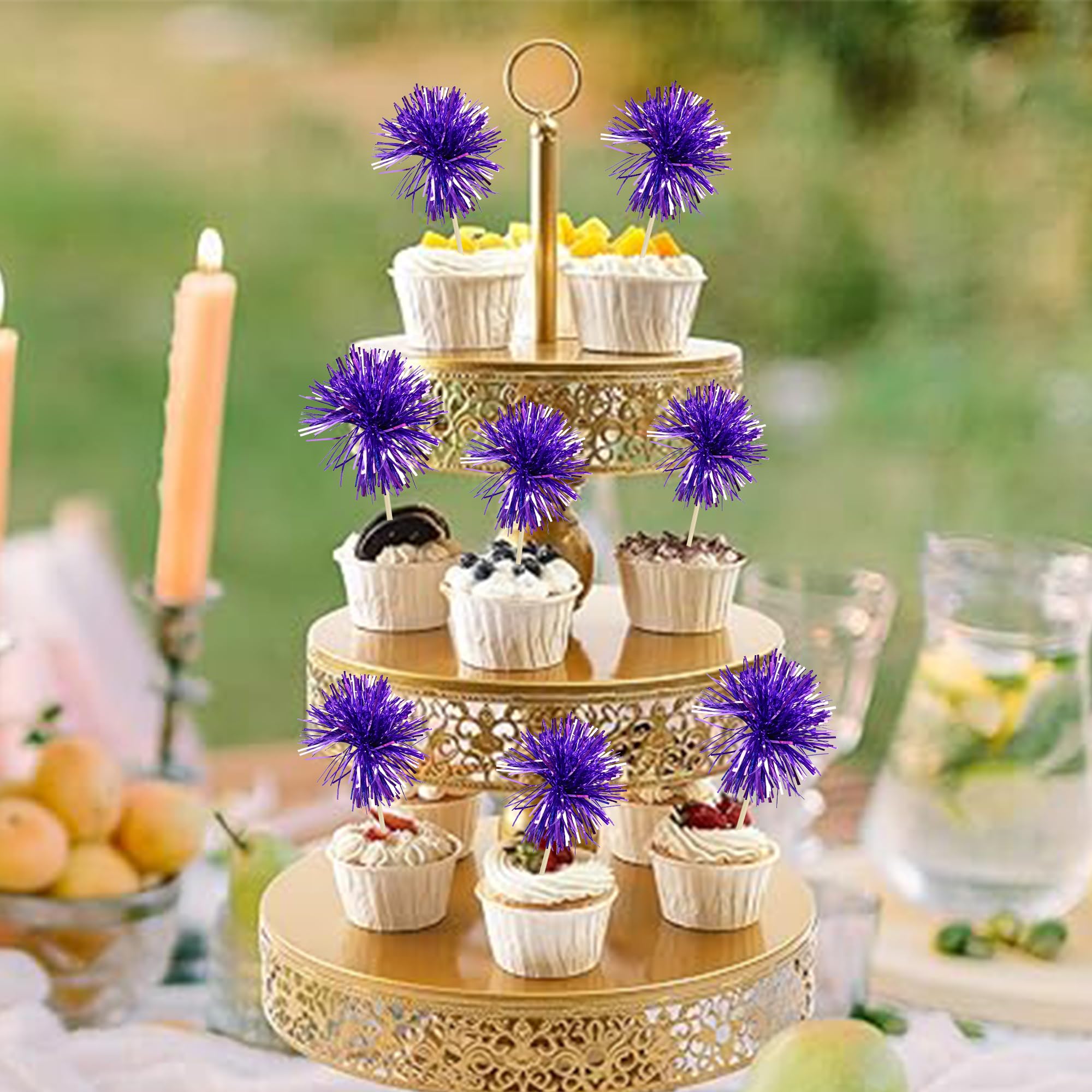 Gyufise foil toppers adding sparkle to desserts and treats.