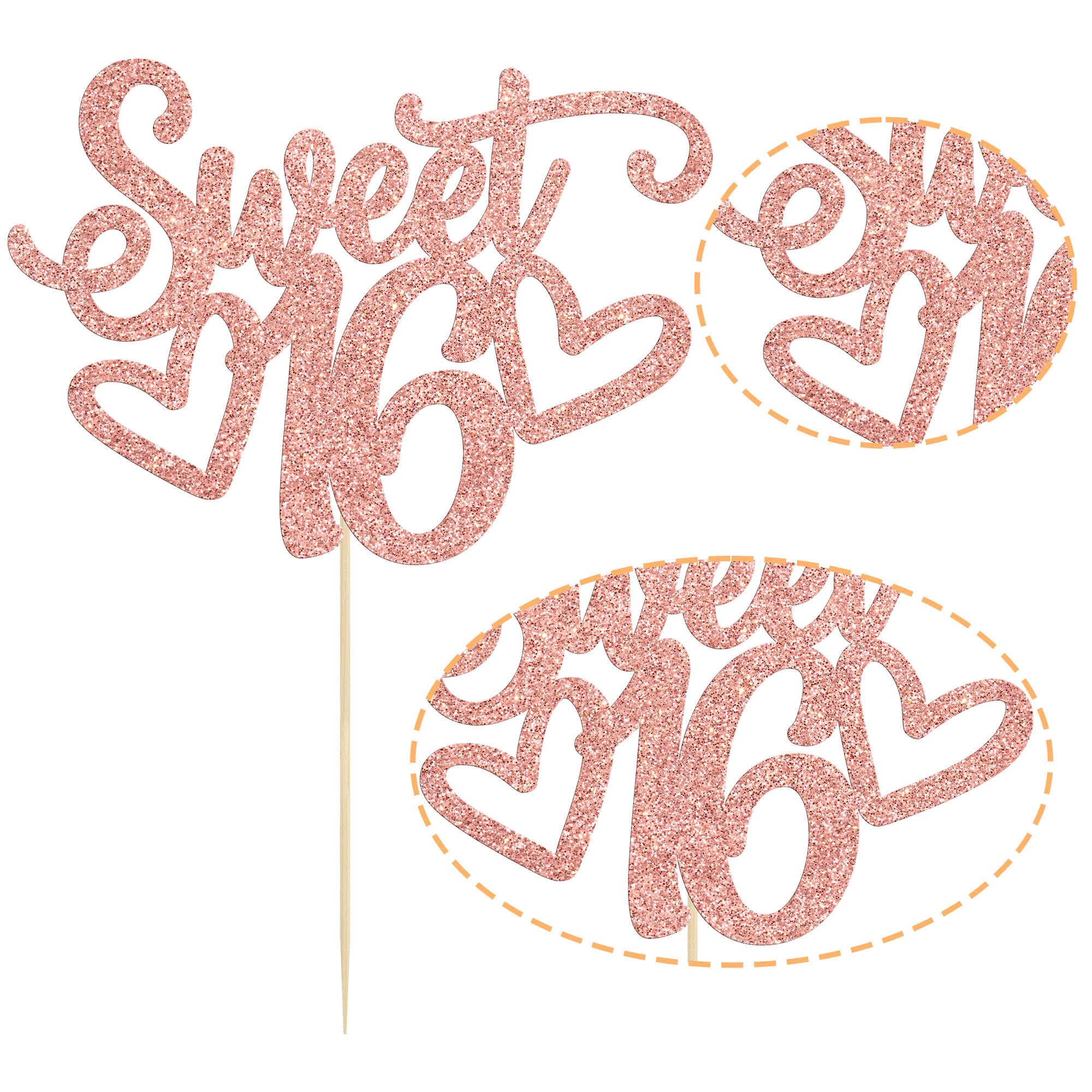 Gyufise Sweet 16 topper decorating cupcakes with rose glow.