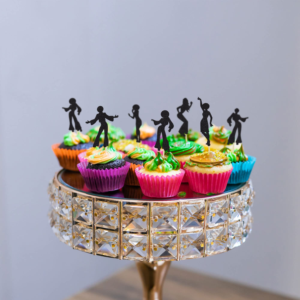 Gyufise wedding party dessert picks add elegant disco vibe.