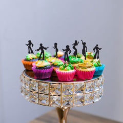 Gyufise wedding party dessert picks add elegant disco vibe.