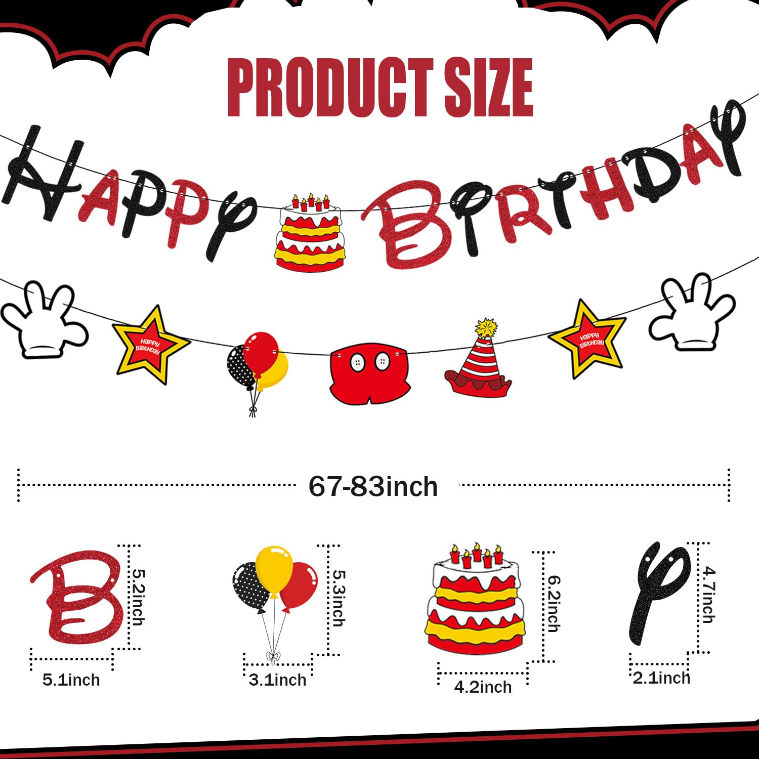 GZDUCK two-shape mouse banner for varied party styling.
