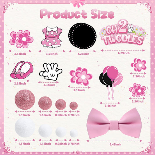 GZDUCK Oh Twodles pink mini balloons brighten birthday desserts