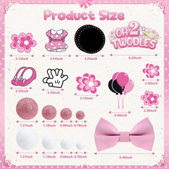 GZDUCK Oh Twodles pink mini balloons brighten birthday desserts