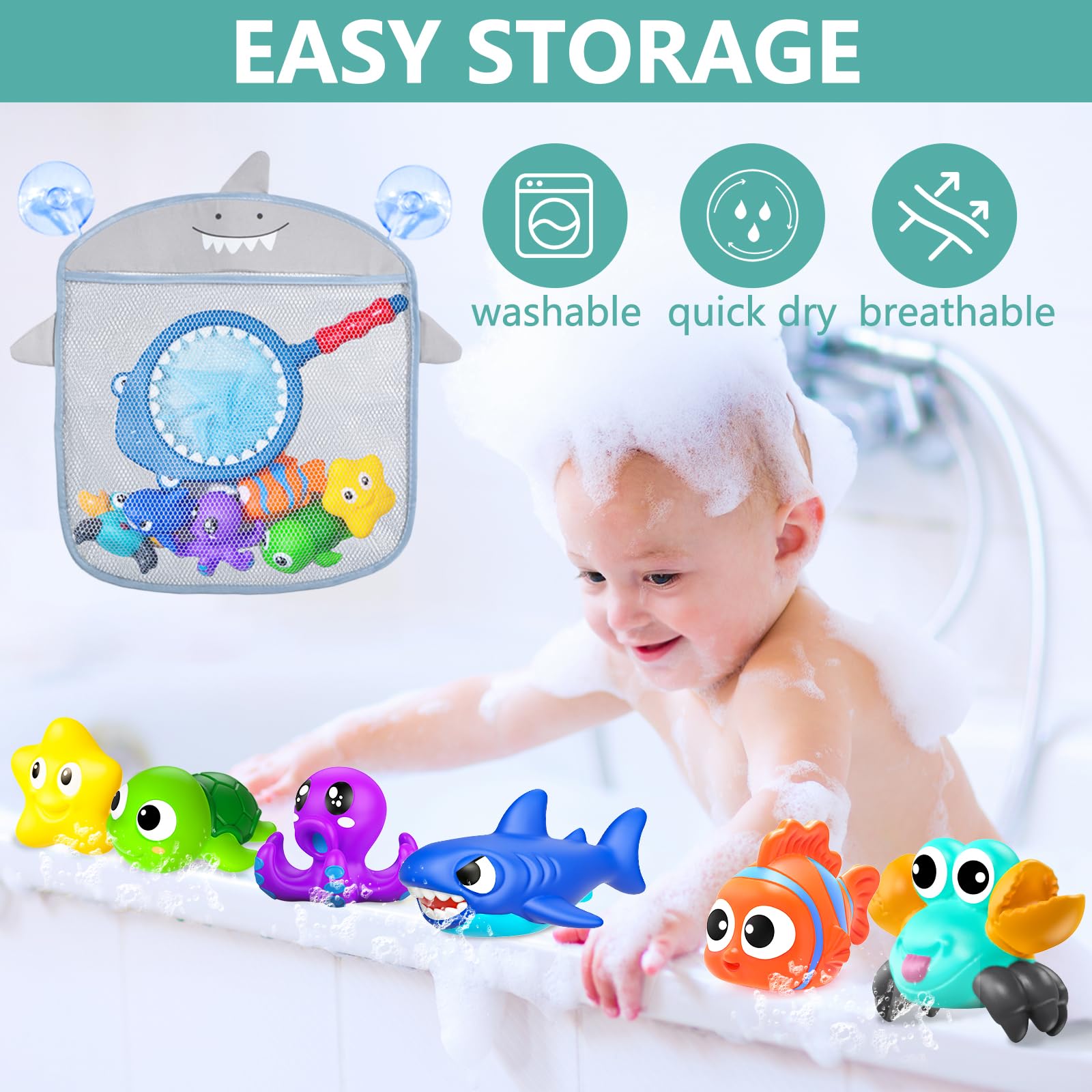 GZHFMUS ocean bath toys nemo: watertight, easy to rinse after splash-filled moments.
