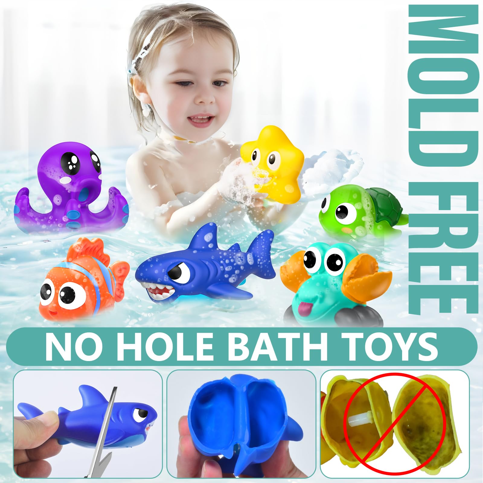 GZHFMUS ocean bath toys octopus: bright colors stimulate visual recognition and creativity.