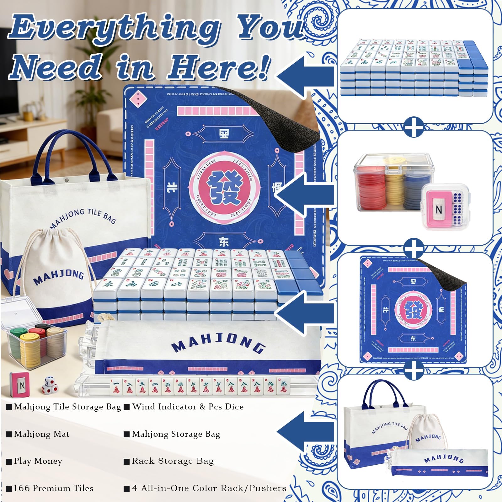 GZIXBDA noise-reducing mahjong mat for quieter, smoother games