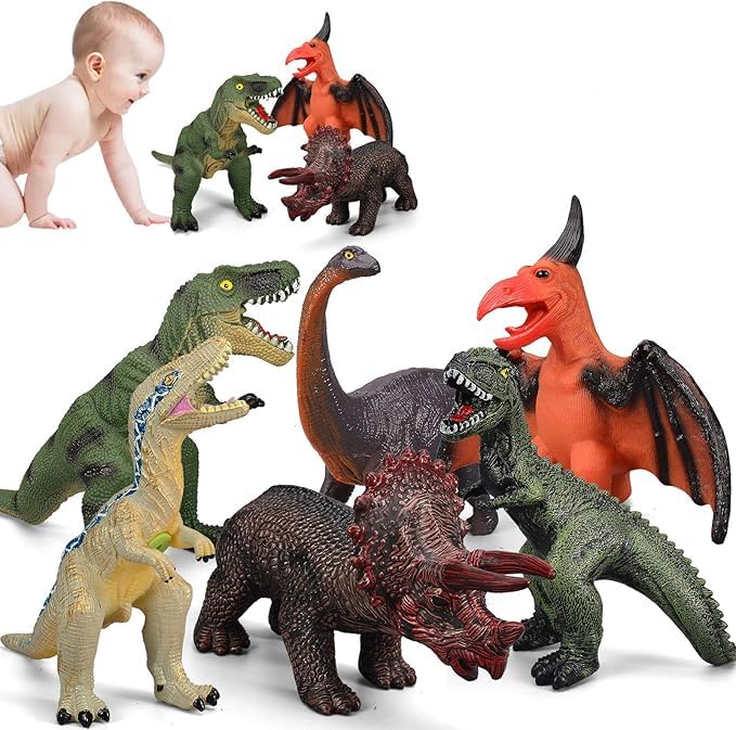 Gzsbaby all six jumbo dinosaurs arranged for eye-catching display