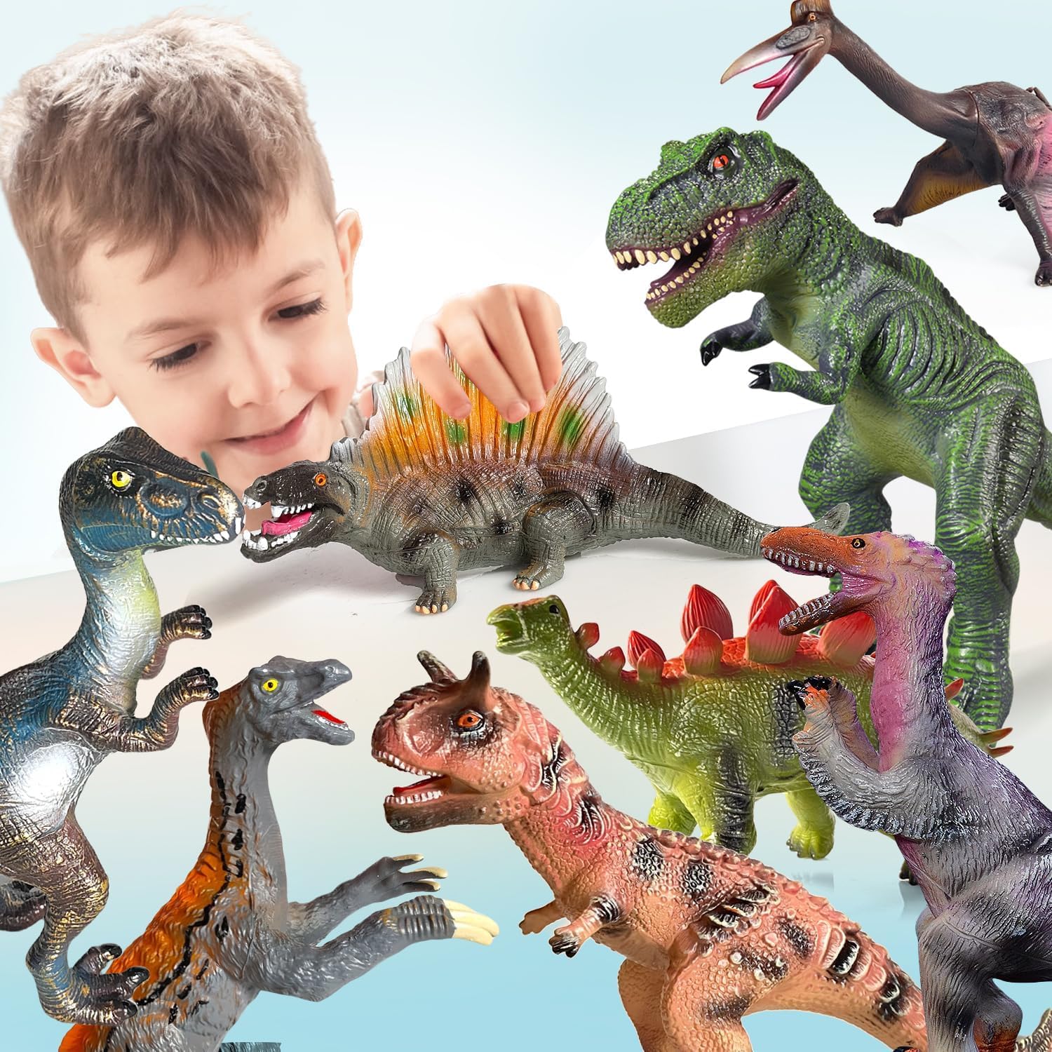 Gzsbaby dinosaur toy figure 2 enhances classroom project displays.