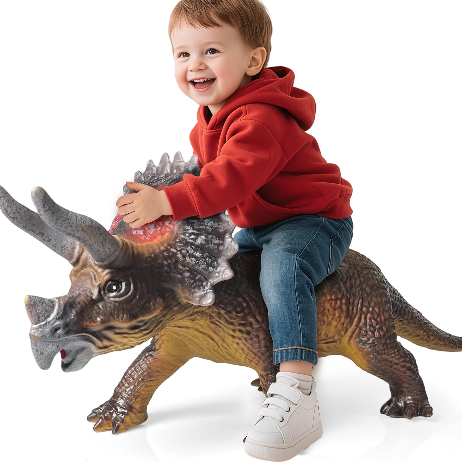 Gzsbaby giant Triceratops 32-inch toy for epic pretend-play adventures.