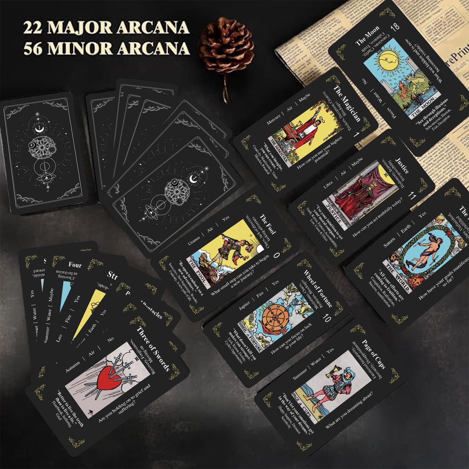 Close-up of Major Arcana from GZSYXHJYXGS with symbolic imagery
