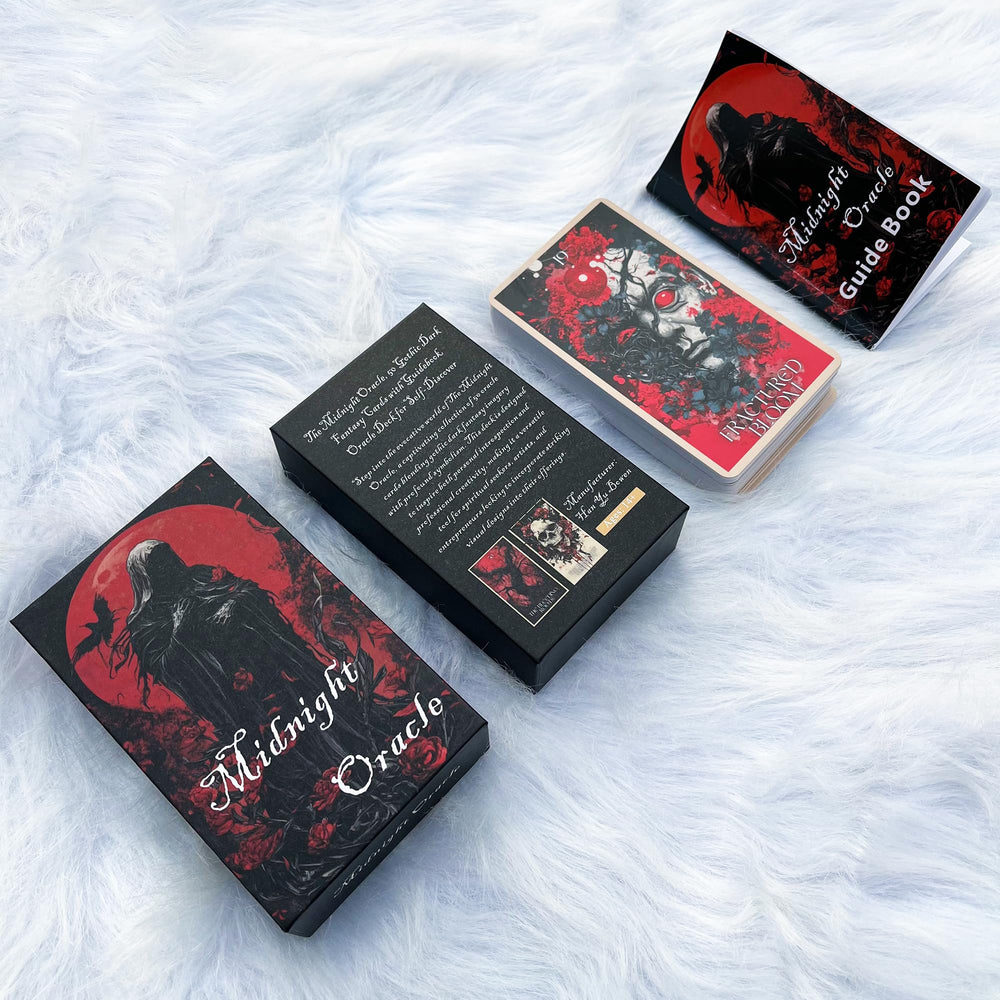 GZSYXHJYXGS Midnight Oracle card samples feature gothic imagery and symbolic cues