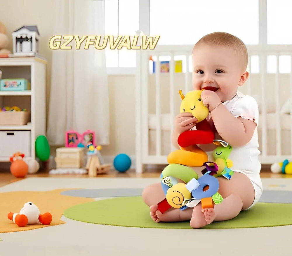 GZYFUVALW crib-spiral-toy with bells; promotes grip and early exploration.