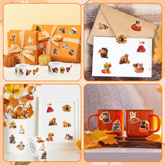 H1vojoxo Fall Cat Dress-Up Stickers enhance crafts and party favors with playful visuals