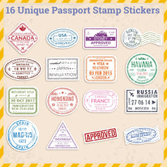 H1vojoxo passport stamps rolls luggage decor for quick personalization on bags and suitcases