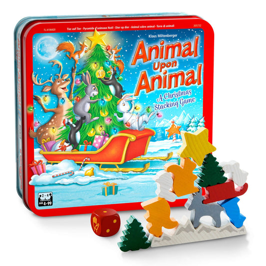 HABA Animal Upon Animal Christmas collector tin packaging and keepsake design for gifts