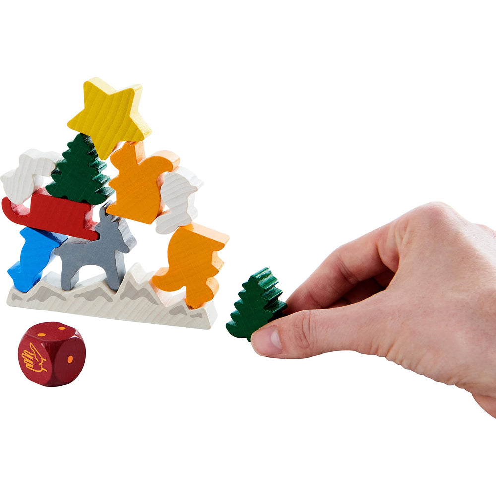 HABA Animal Upon Animal Christmas stacking mountain ready for family play
