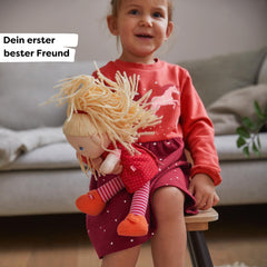 HABA Annelie doll with blonde hair in a ponytail to spark imaginative storytelling.