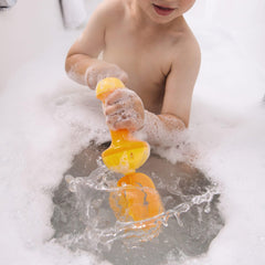 HABA Bath Time Joy Toy Yellow inspires cheerful bath rituals and bubbles.