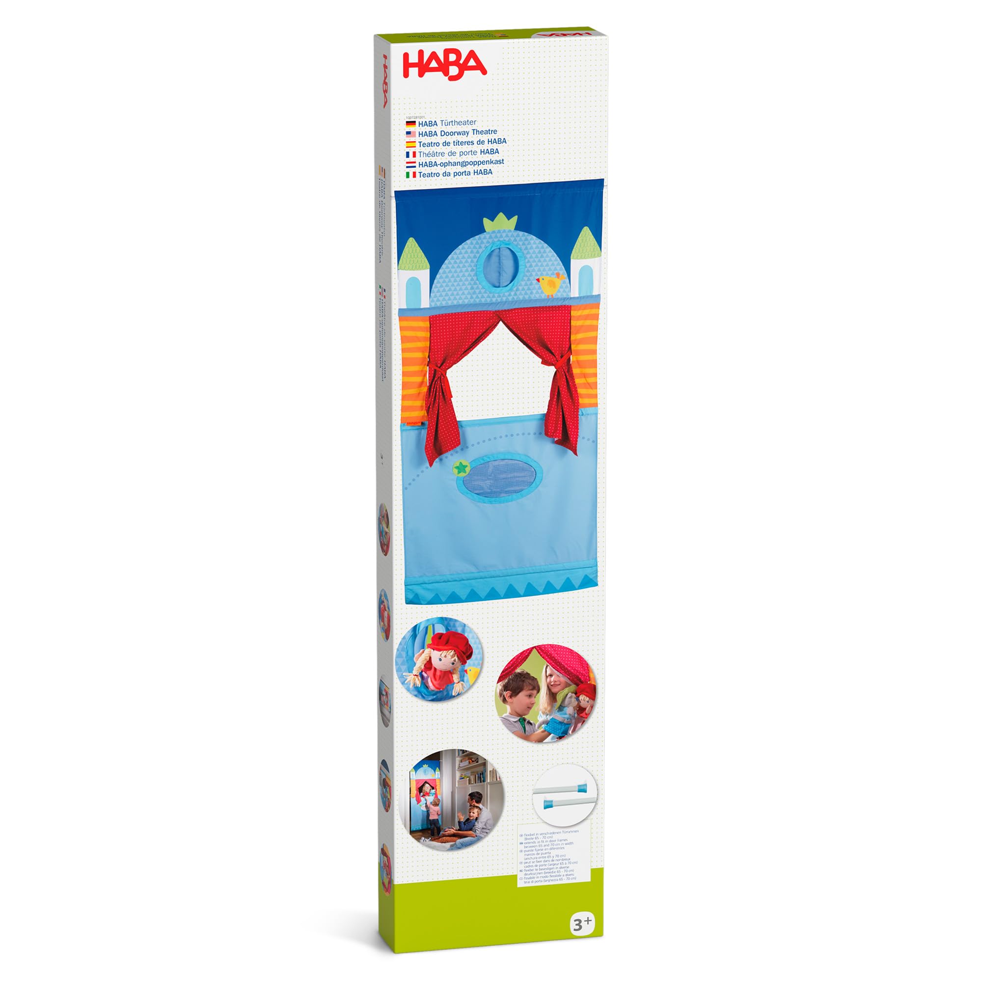 HABA Doorway Puppet Theater crafted with durable materials for lasting play.