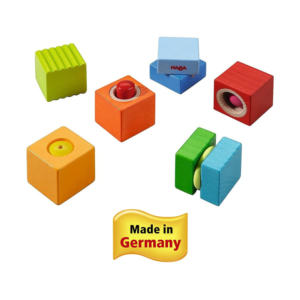HABA Fun with Sounds German-made craftsmanship ensures durable toddler-friendly blocks.