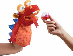 HABA colorful dragon hand puppet adds lively storytelling