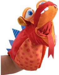 HABA dragon puppet offers educational play with letters, numbers and words