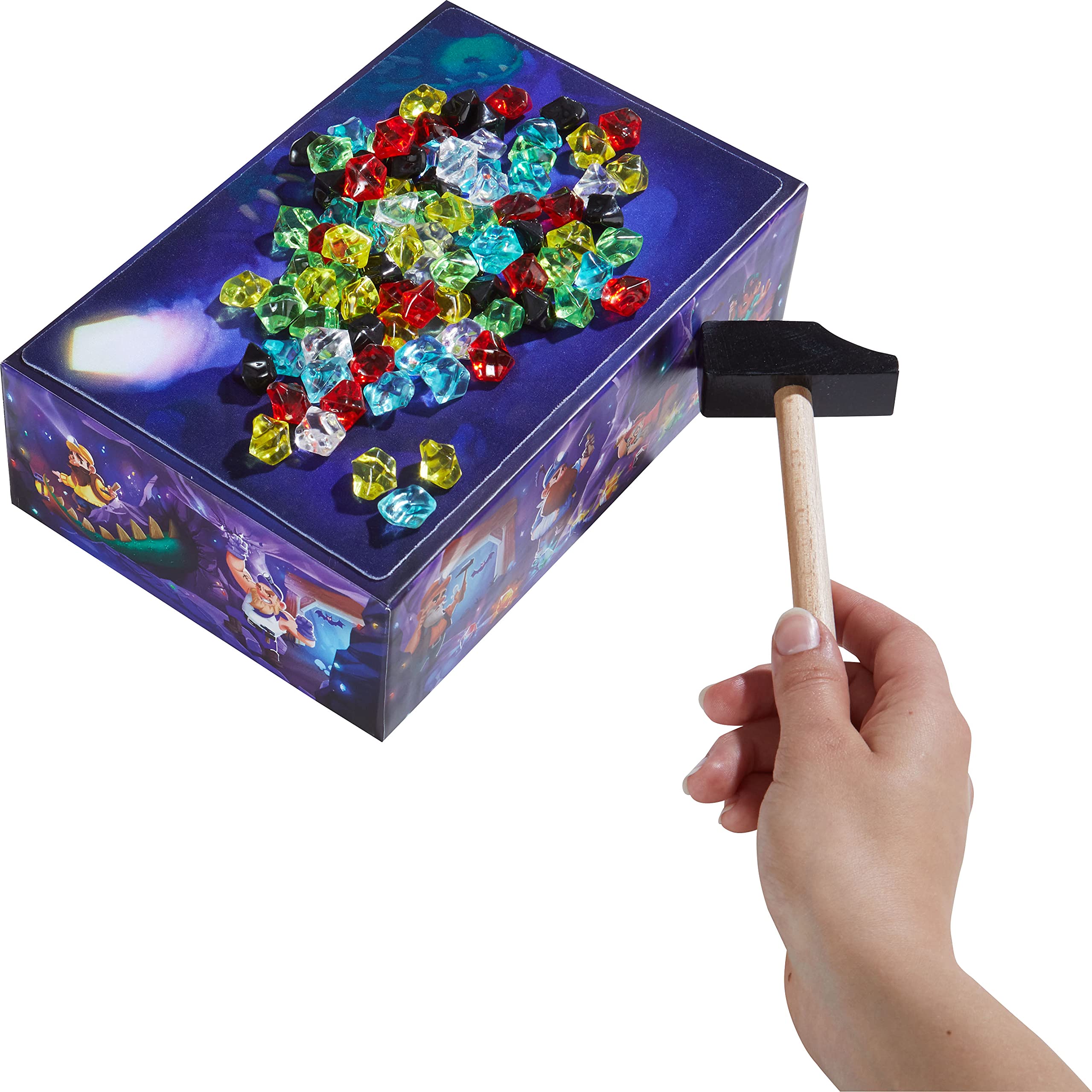 HABA Hammer Time four carts organize gems during play