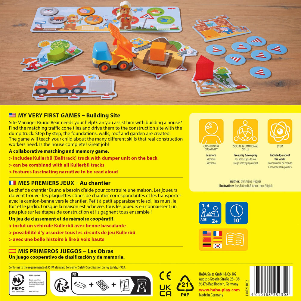 HABA included-toy-truck is ready for immediate construction-site play.