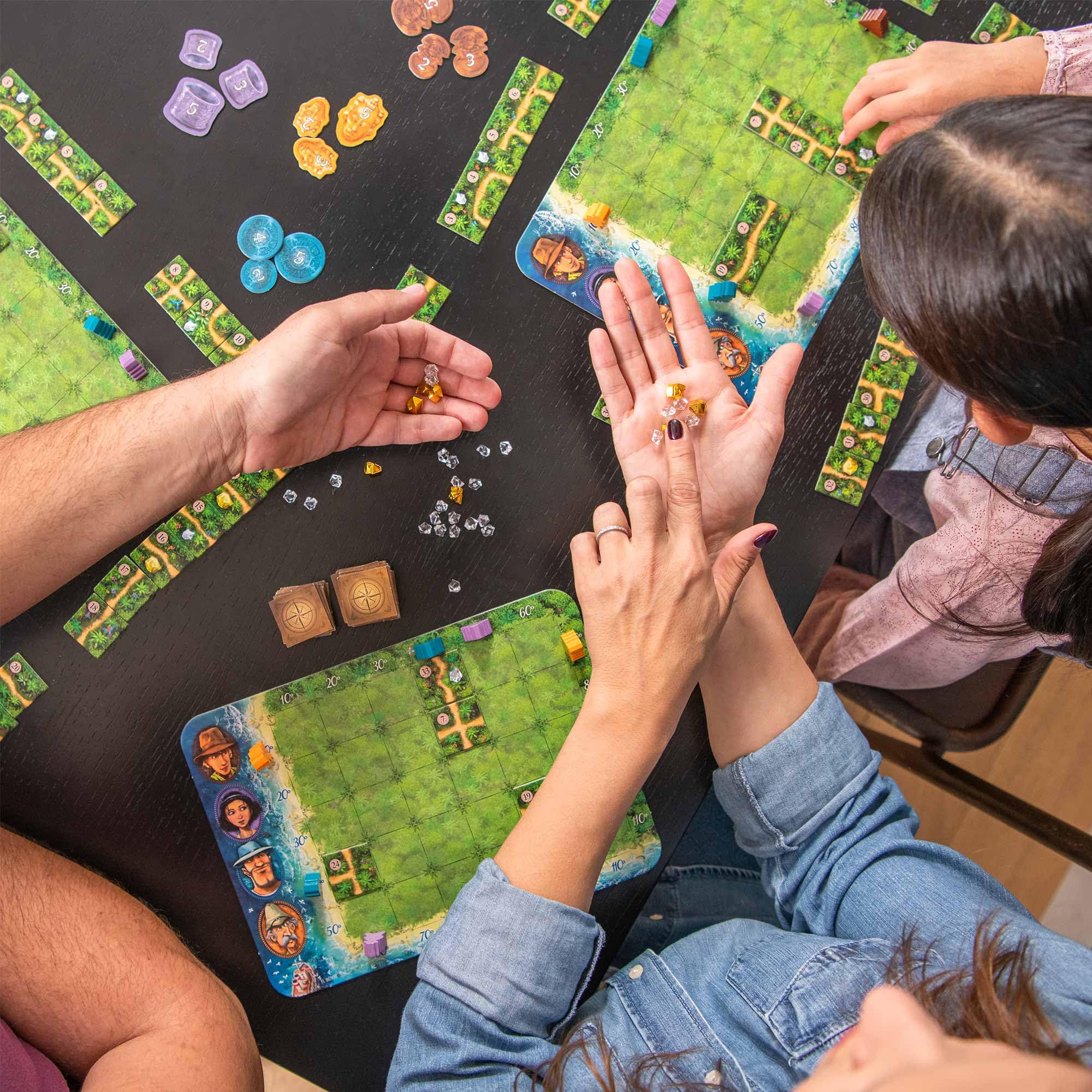 HABA Karuba treasure tiles highlighting tile placement gameplay.